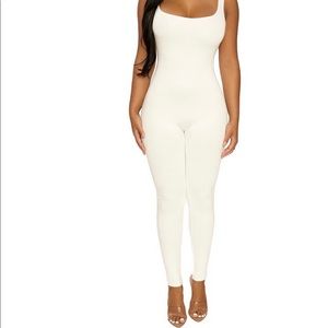 Naked Wardrobe jumpsuit, women small, white